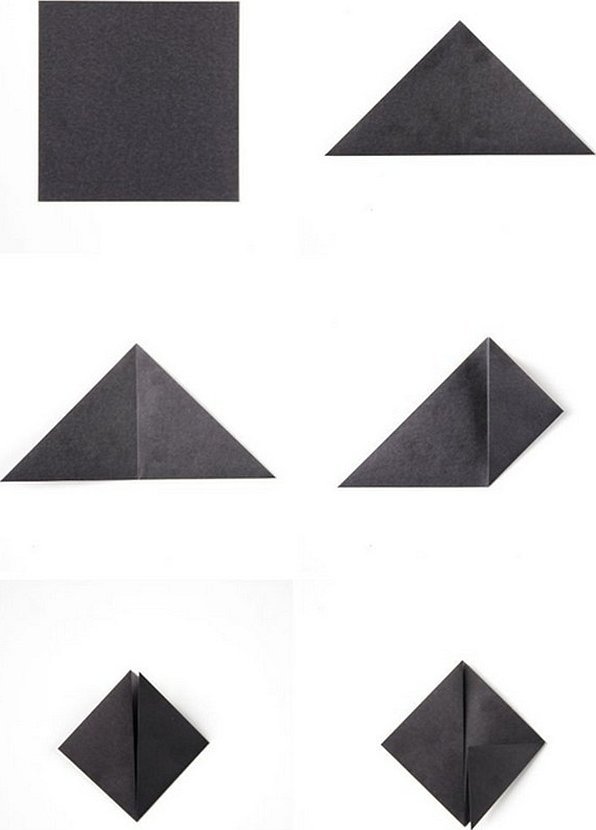 Den første fasen av å lage origami