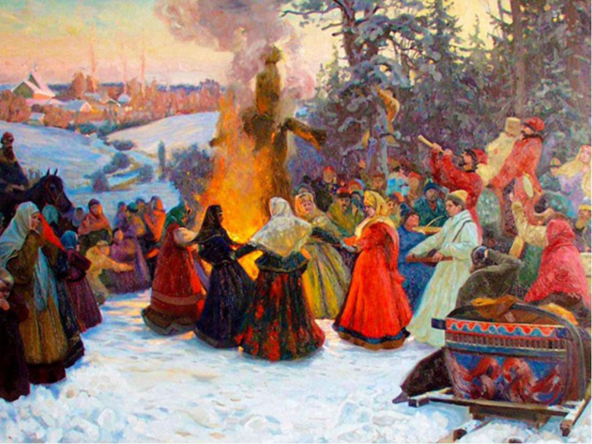 Feiringen av Maslenitsa i det gamle Russland