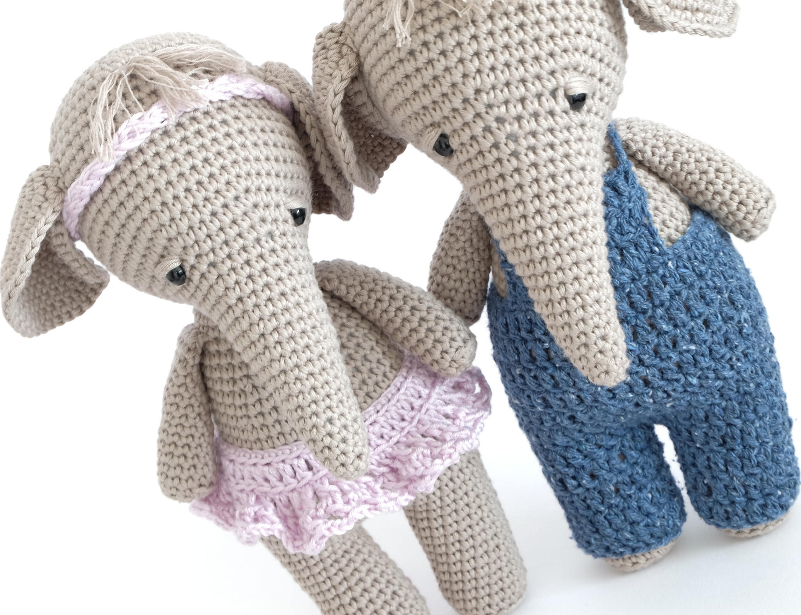 Amigurumi-elefanter