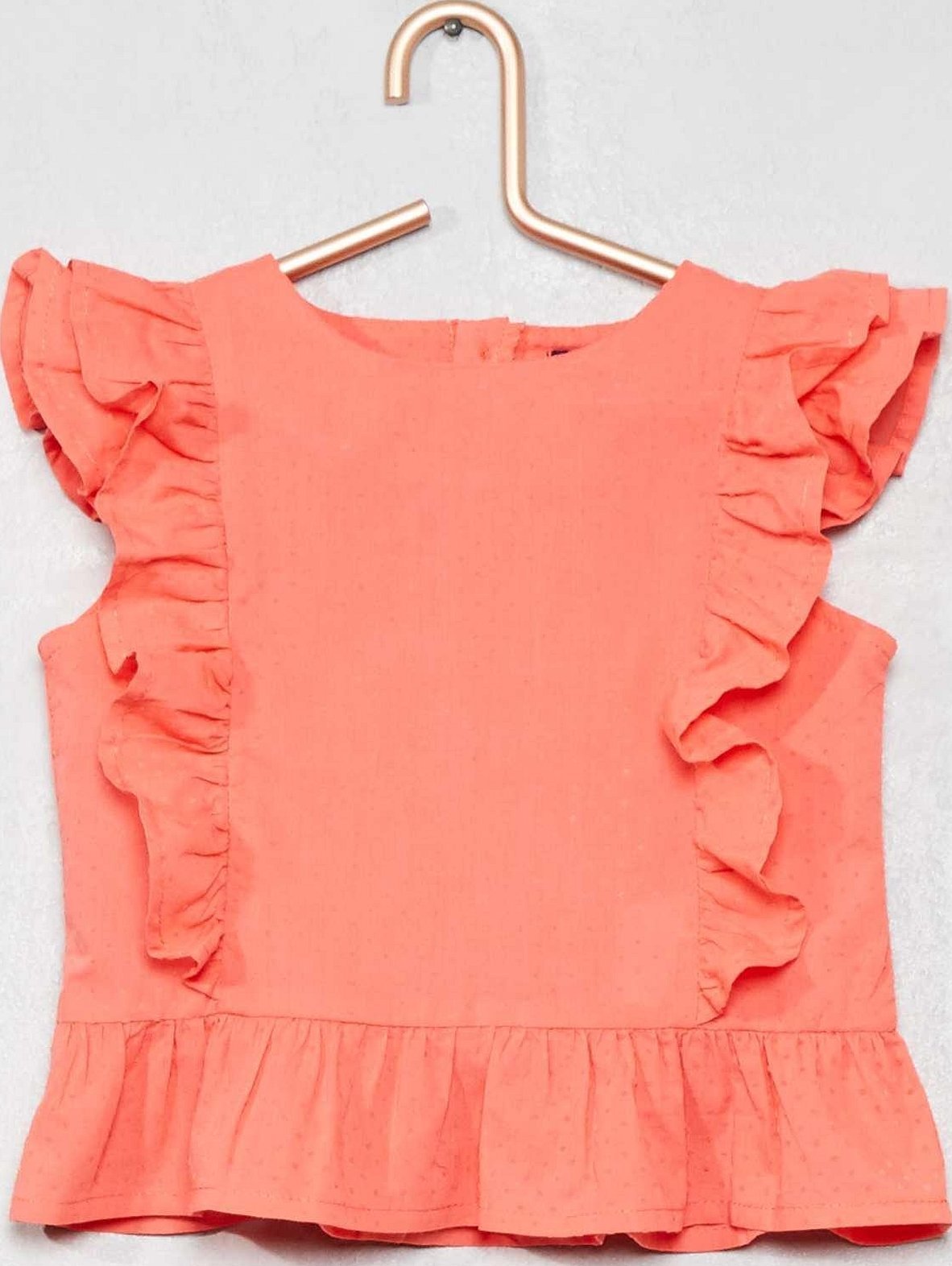 Bluse med rysjer