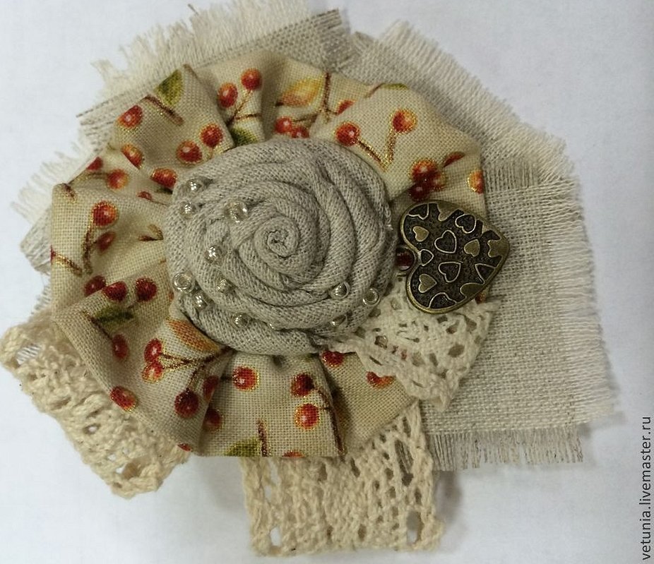 Brodert modell laget av lin