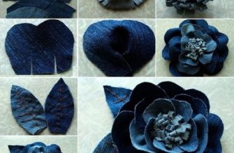 Realistisk blomst laget av gamle jeans