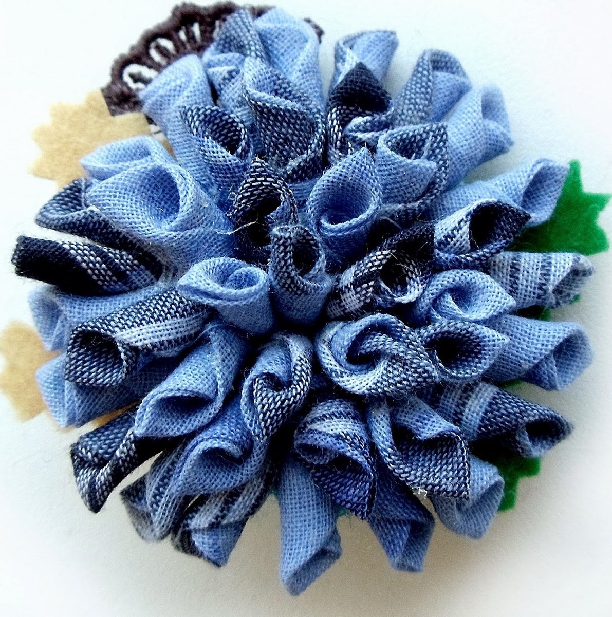 Nærbilde av ringblomstblader fra jeans