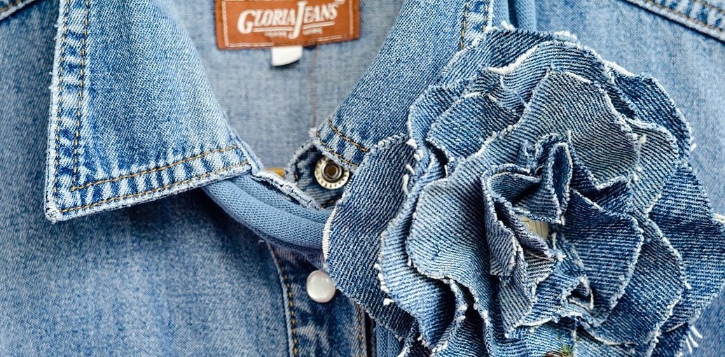 Klassisk denimblomst