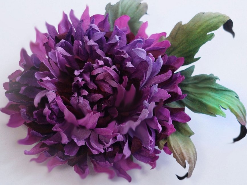 Å lage asters av silkemateriale ved hjelp av japansk teknikk