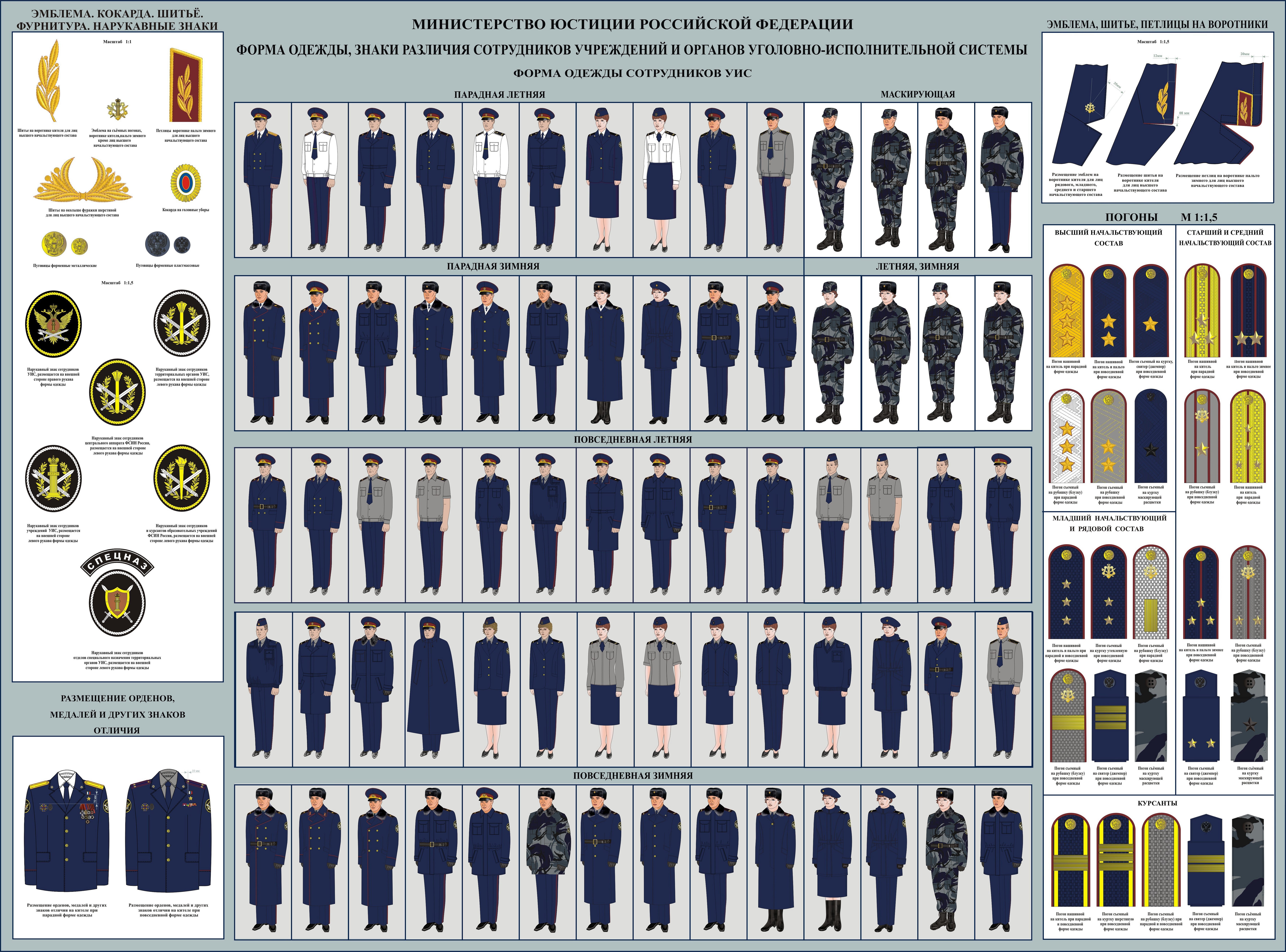 Insignier for uniformen til Federal Penitentiary Service og UIS