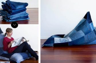 Saccosekkstol laget av jeans