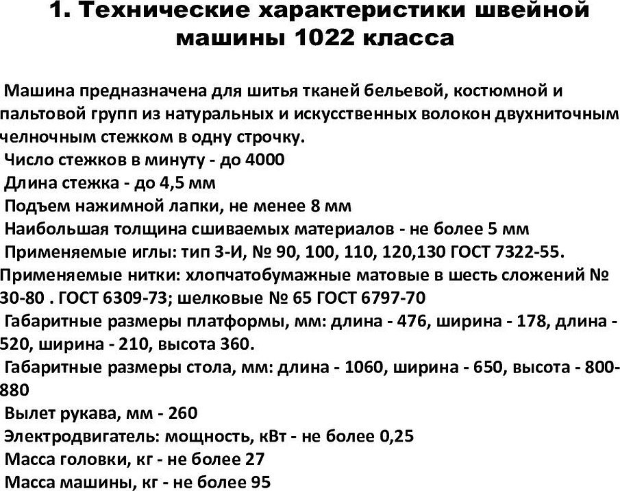 Spesifikasjoner 1022