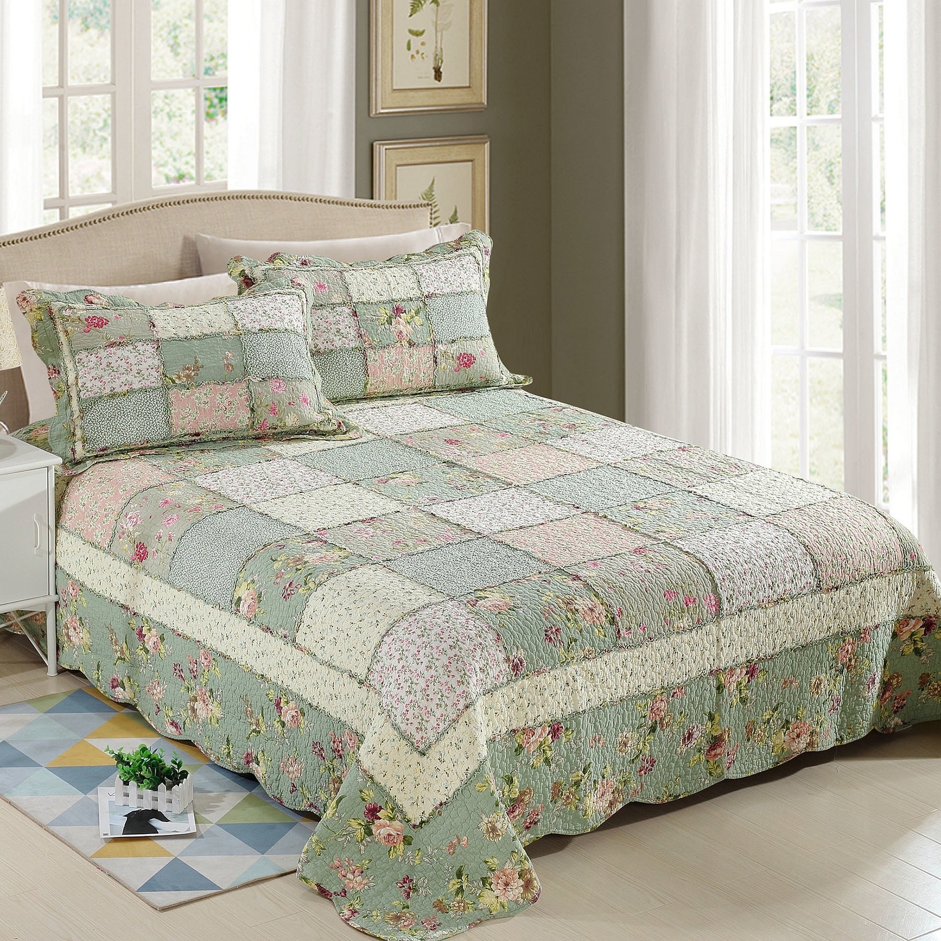 Blomsterprint lappeteppe