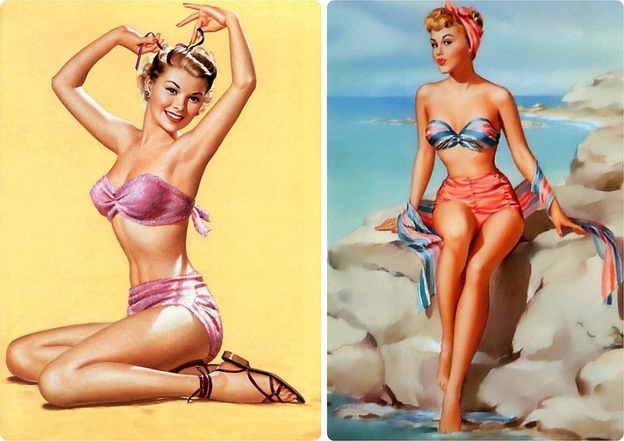Originalt pannebånd på pin-up-modeller