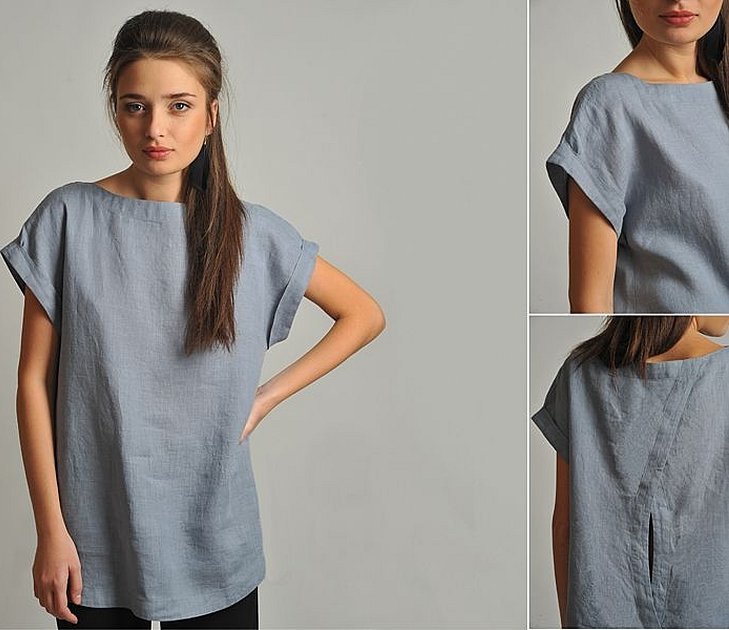 Bluse med bare skuldre