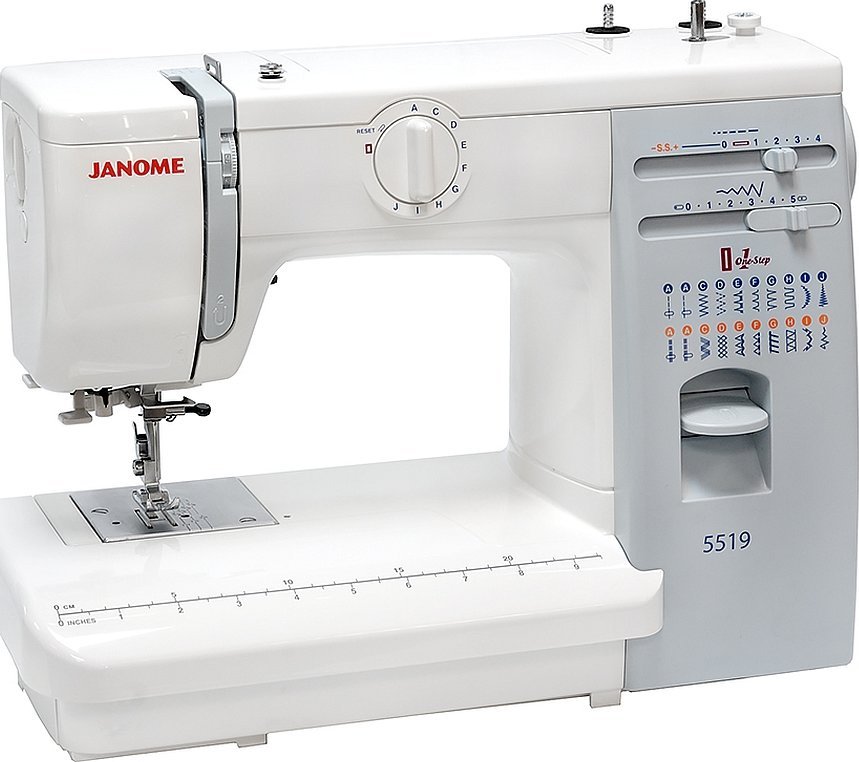 Janome 5519 er ideell for arbeid med tynne tråder