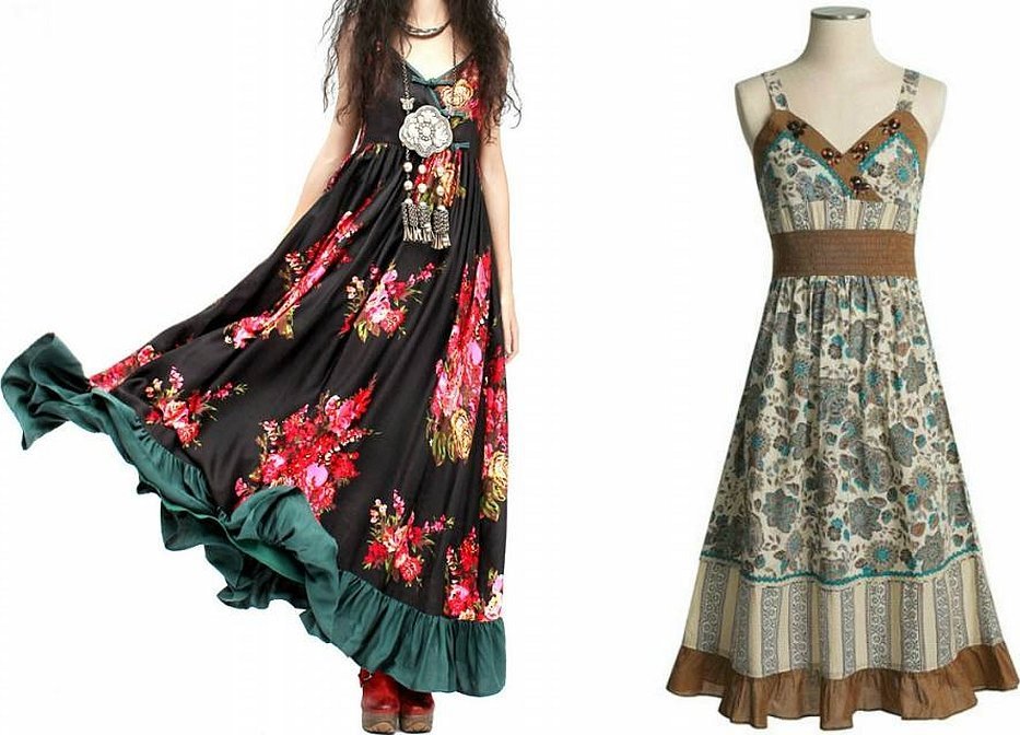 Boho-sommerkjole i etnisk stil