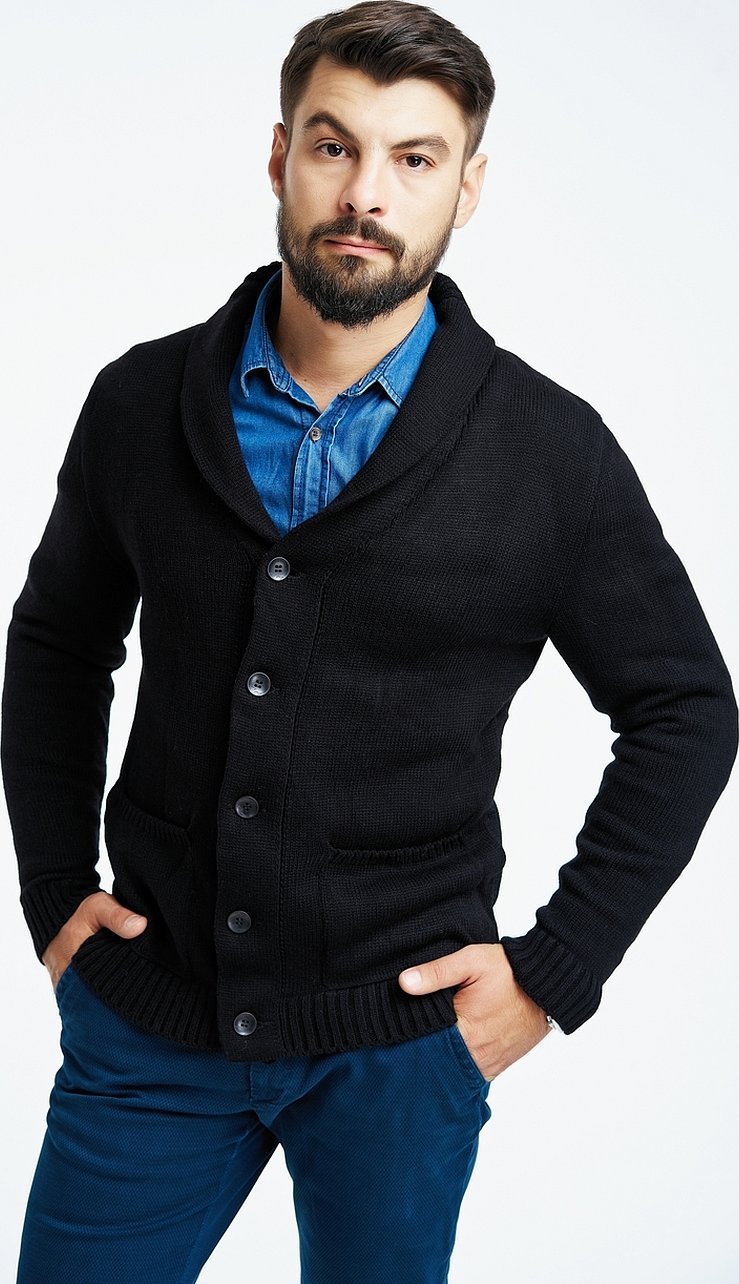 Strikket herrecardigan