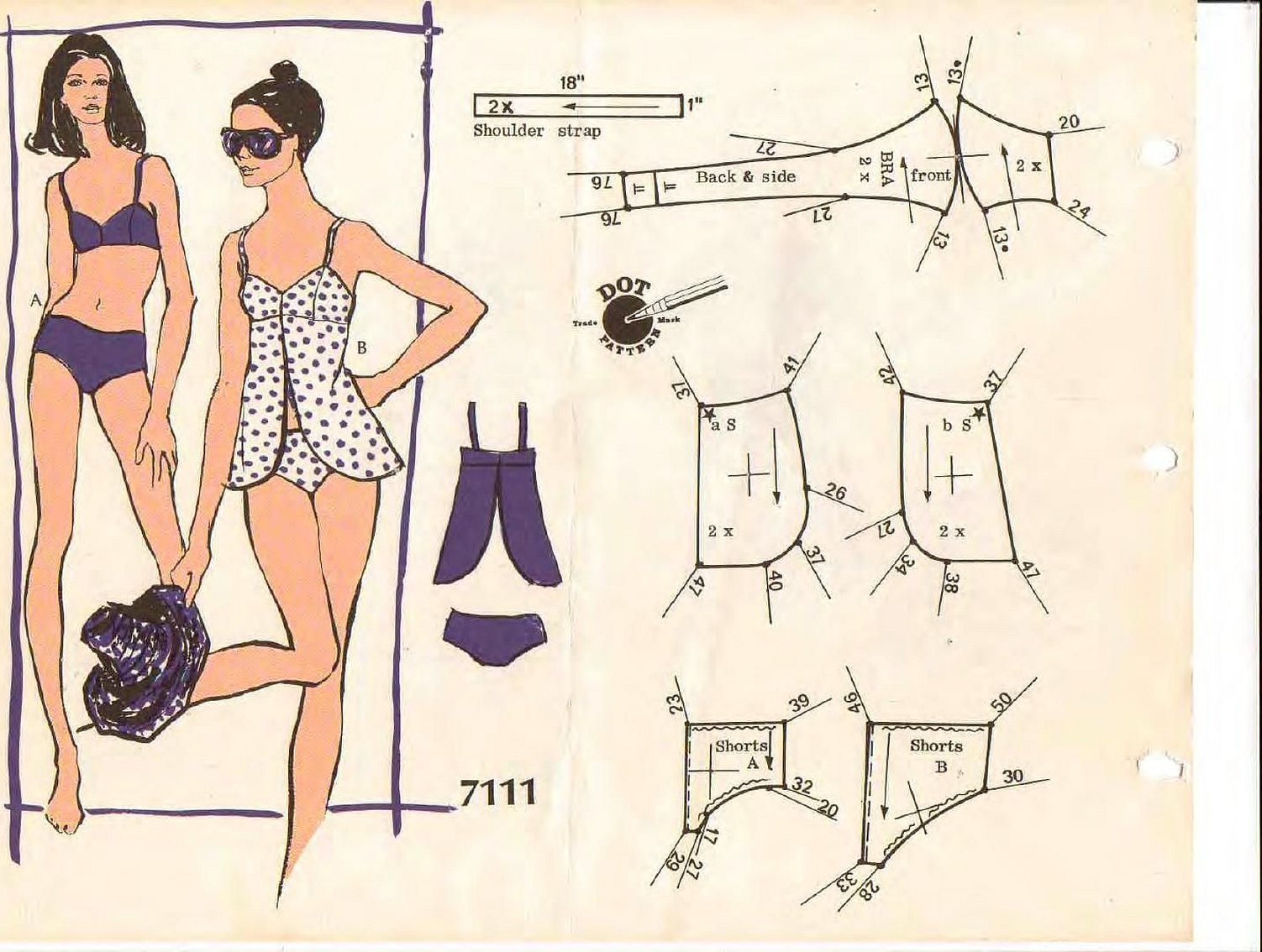 Tankini badedraktmønster