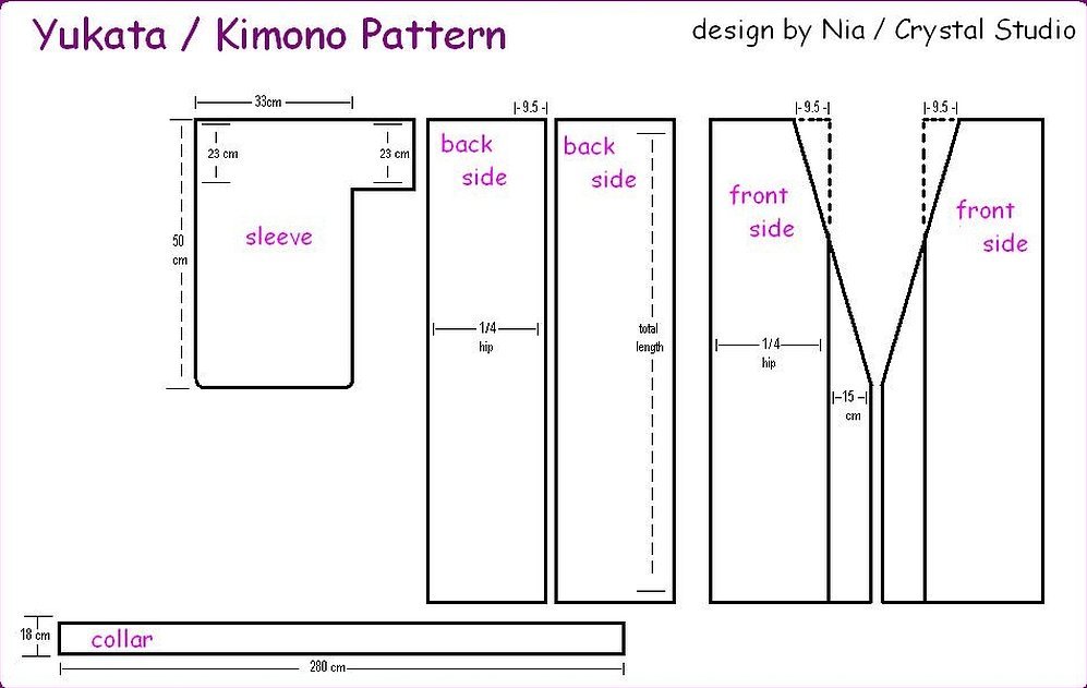 Yukata Kimono-mønster