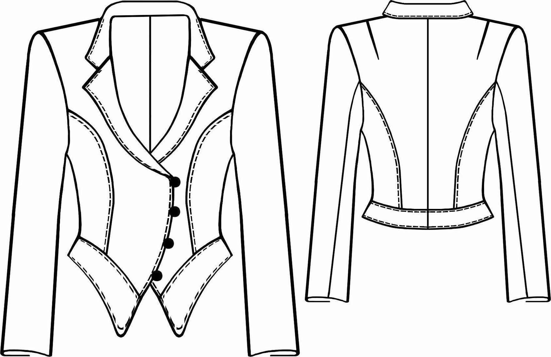 Mønster av en jakke med peplum