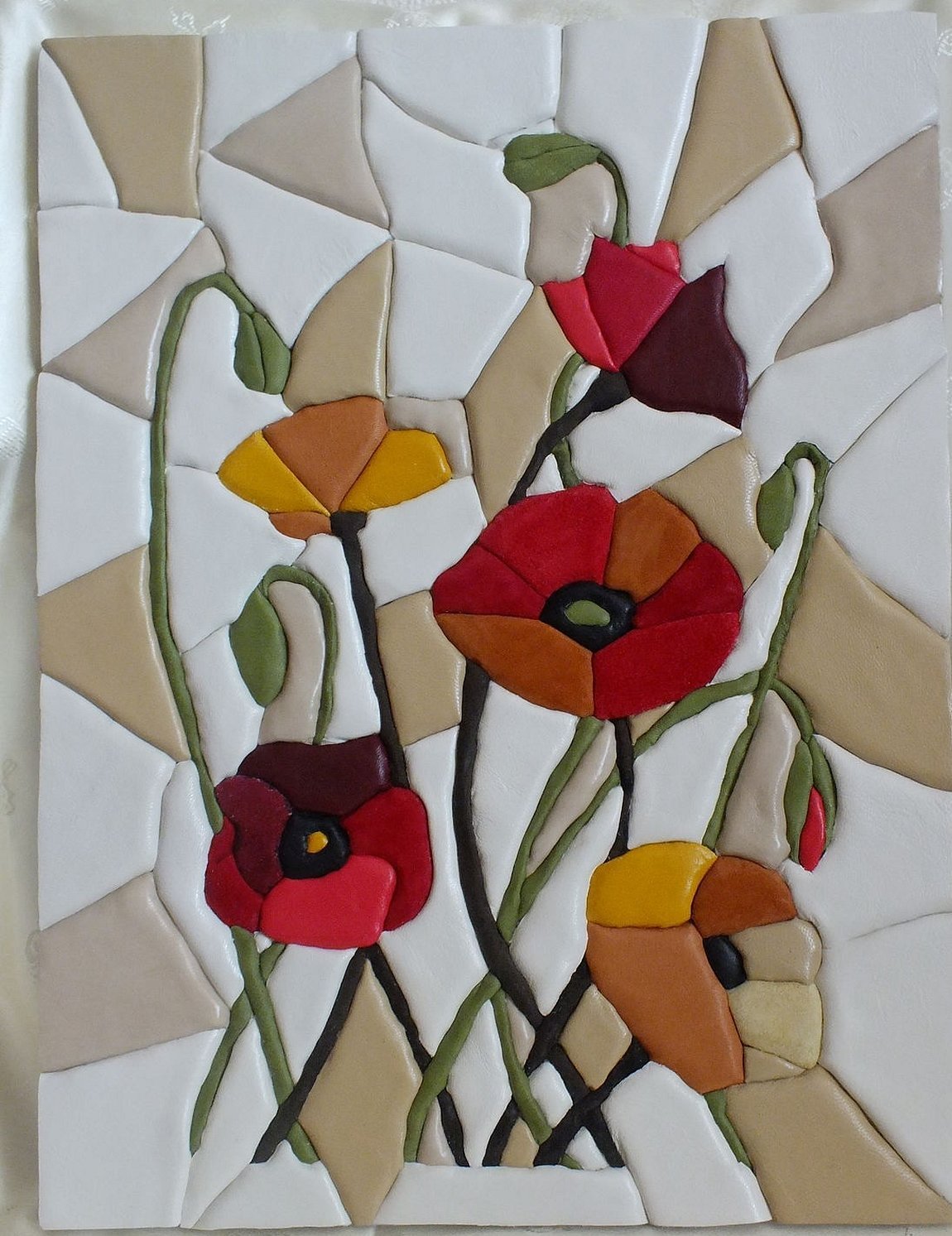 Skinnpanel med blomster