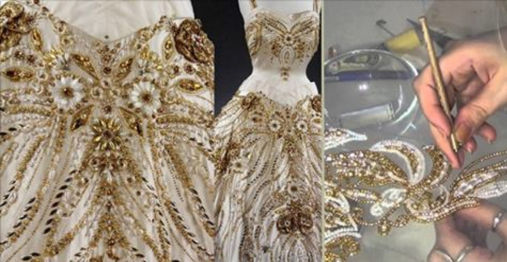 Brodert aftenkjole
