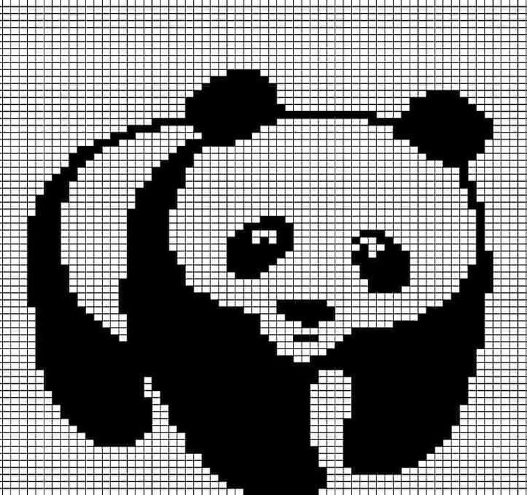 Vakker panda i svart-hvitt