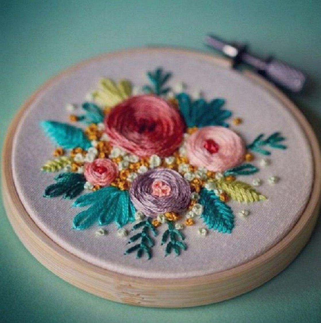 Volumetrisk broderi med tanntråd