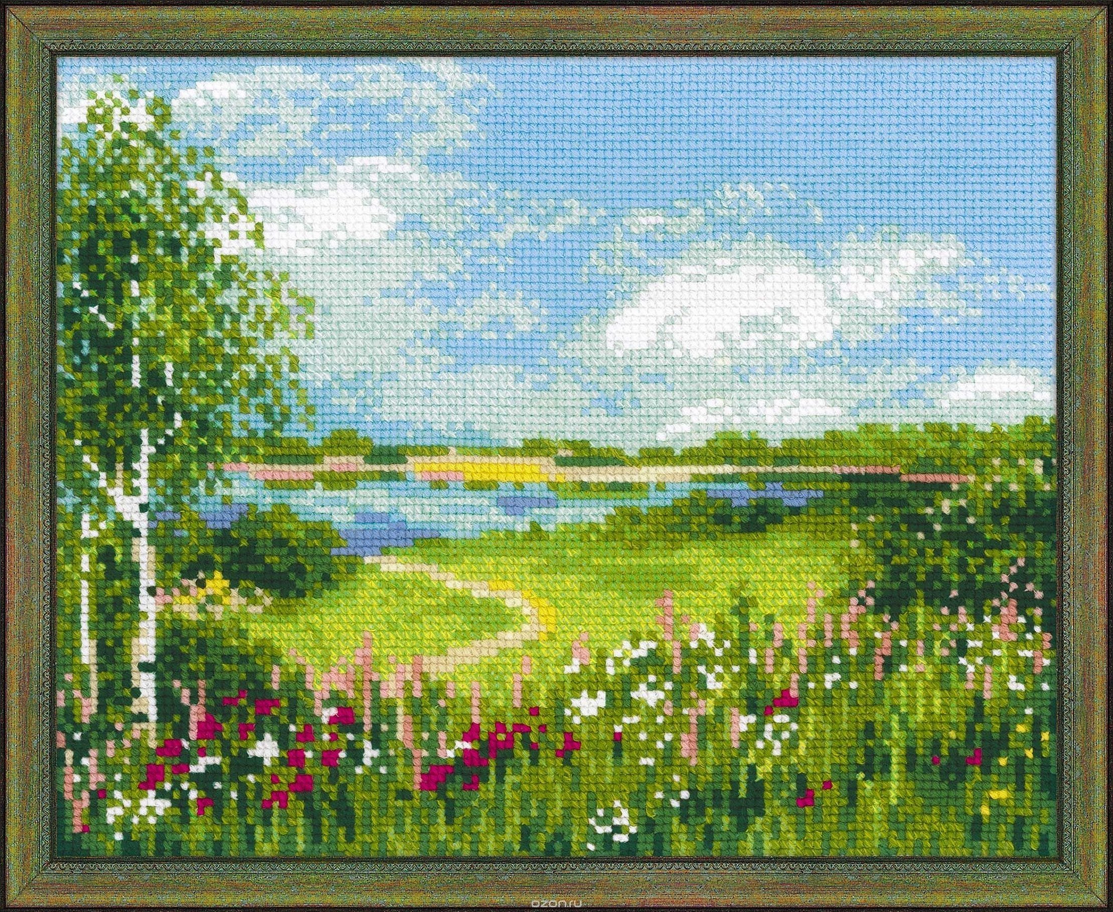 Sommermotiver i broderi