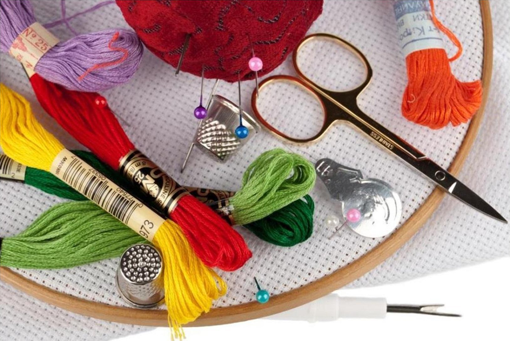 Materialer og verktøy for broderi