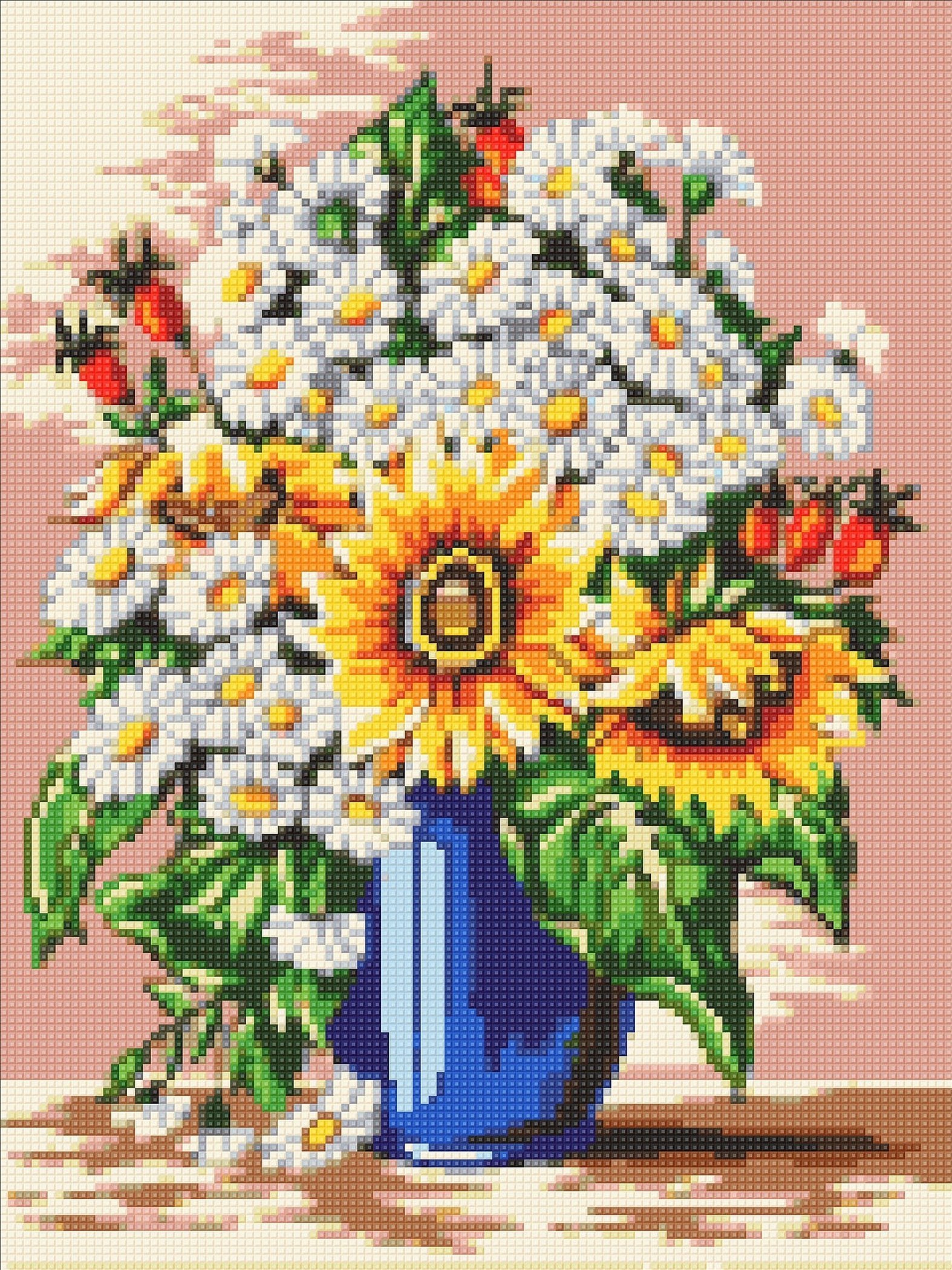 Broderte blomster