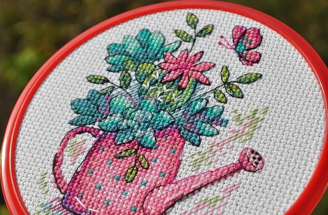 Broderi på lerret