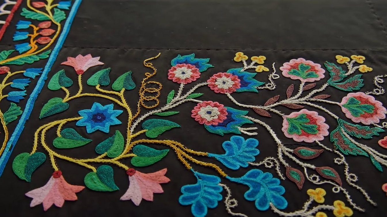 Blomstermotiver i broderi