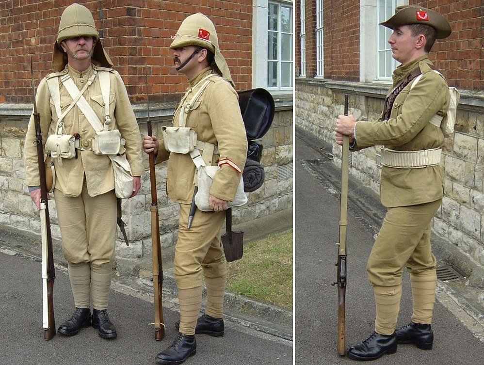 Kamuflasjeuniform fra britene, 1800-tallet.