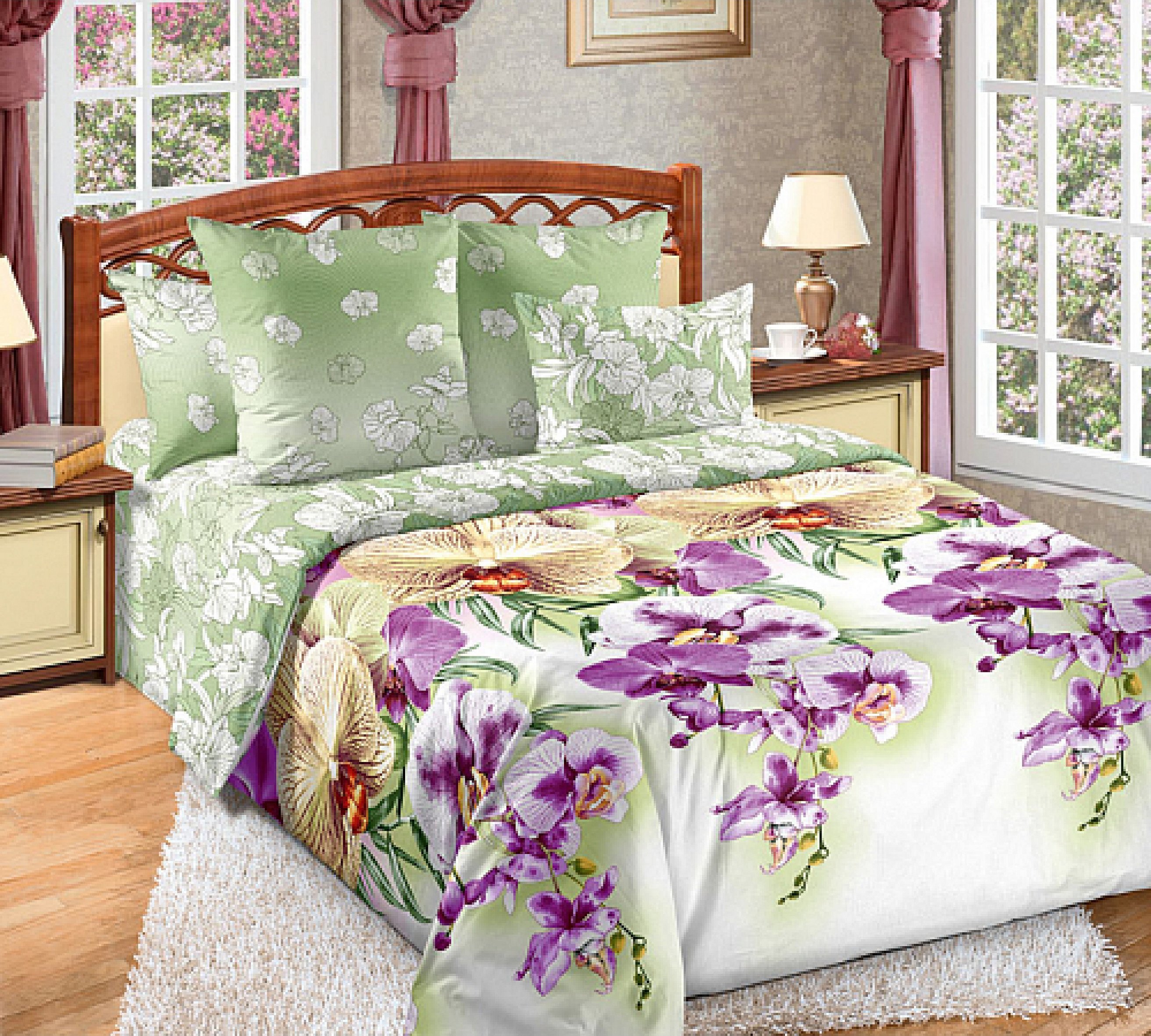 Percale med blomster