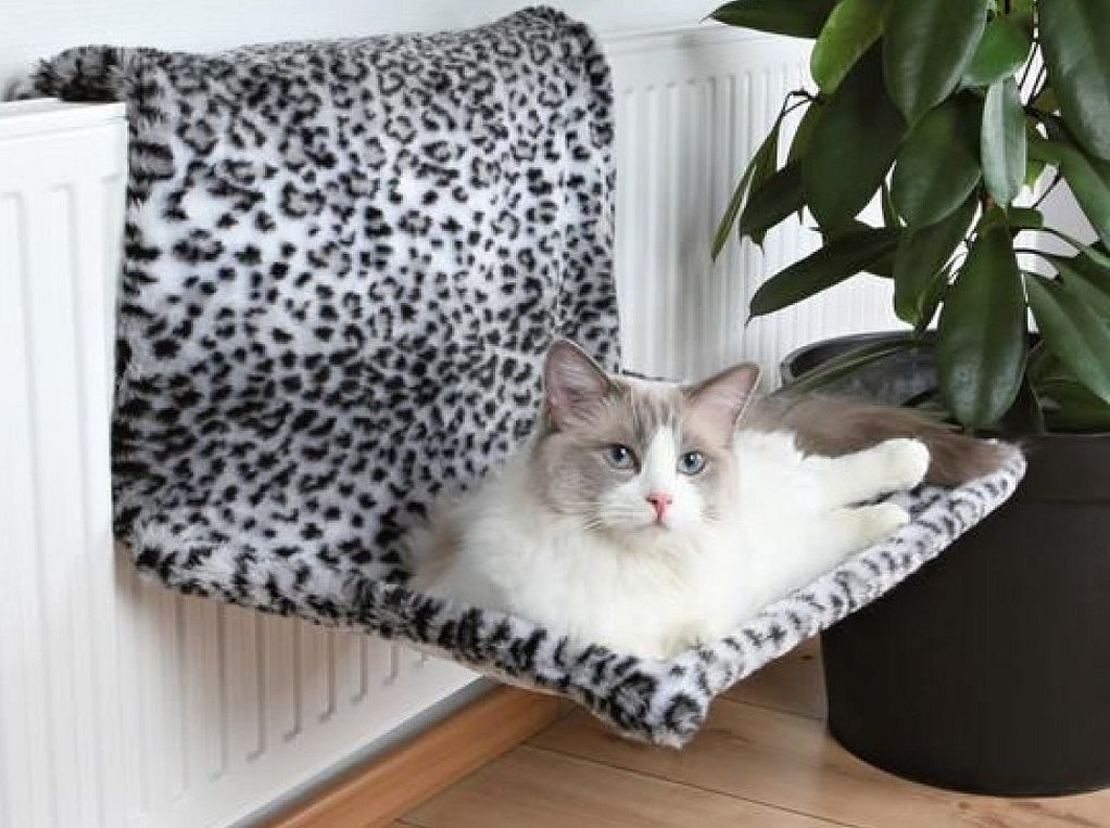 En soveplass på en radiator for katter som elsker varme