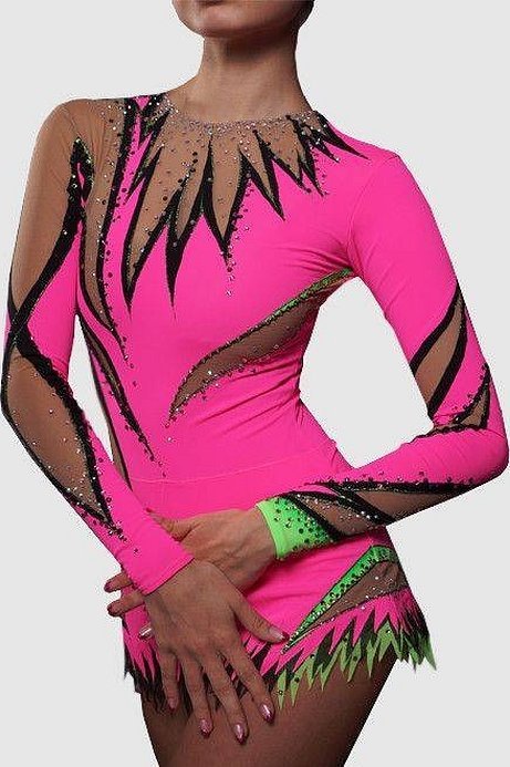 Gymnastikkleotard laget av biflex med broderi og strass